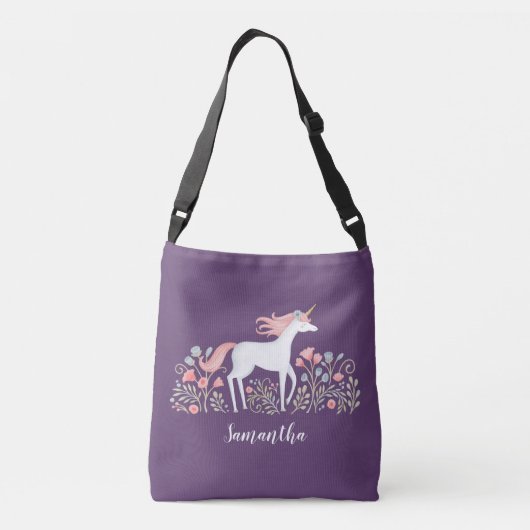 Aquarelle Floral Unicorn Sac fourre-tout (Dos)