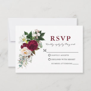Aquarelle Floral Végétal Bourgogne RSVP