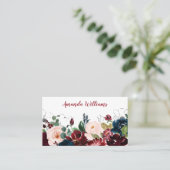 Aquarelle Floral verdure Carte de visite féminine (Debout devant)