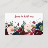 Aquarelle Floral verdure Carte de visite féminine (Devant)