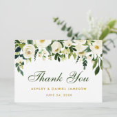 Aquarelle Floral Vert or Mariage Merci GB (Debout devant)