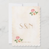 Aquarelle Floral Vinyl Record Faire-part de mariag (Dos)