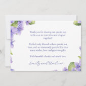 Aquarelle Floral Violets Mariage Carte de remercie (Dos)