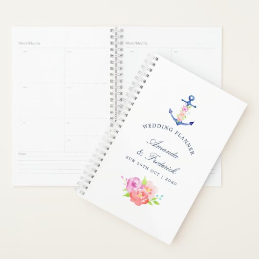 Aquarelle Floral Wedding planner (Devant avec enveloppe)