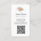 Aquarelle Floral Whisk Bakery Carte de visite (Dos)