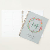 Aquarelle Floral Wreath Monogramme (Devant avec enveloppe)