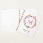 Aquarelle Floral Wreath Monogramme (Devant avec enveloppe)