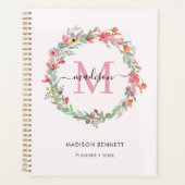 Aquarelle Floral Wreath Monogramme (Devant)