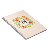 Aquarelle Floral Wreath Monogramme Carnet (Côté Droit)