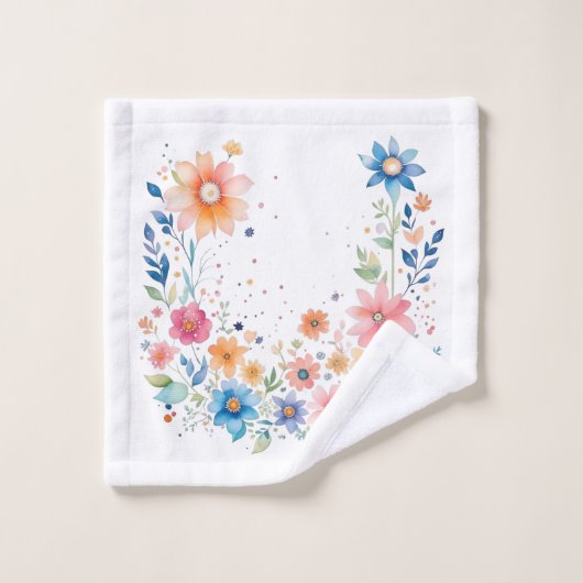 Aquarelle florale (Gant de toilette)