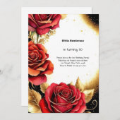 Aquarelle florale 30e anniversaire Invitation (Devant / Derrière)