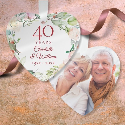Aquarelle Florale 40e anniversaire Mariage Photo