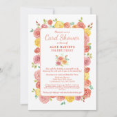 Aquarelle Florale | 50e Anniversaire Carte Douche (Devant)