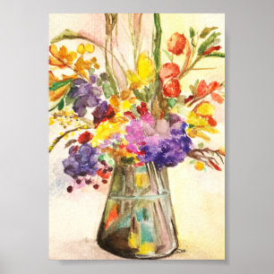 Aquarelle Florale 5x7 Premium Canvas Poster brilla