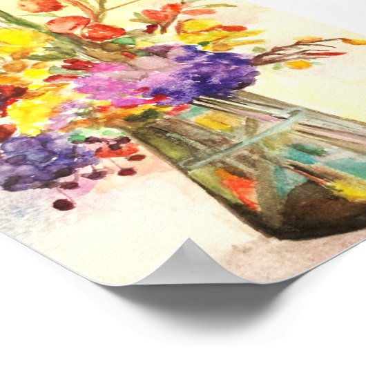 Aquarelle Florale 5x7 Premium Canvas Poster brilla (Coin)