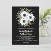 Aquarelle Florale Anémone Mariage Invitations (Debout devant)