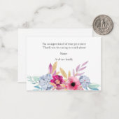 Aquarelle Florale après funérailles Merci Cartes (Devant/Arrière en situation)