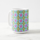 Aquarelle florale Art nouveau Motif Mug café (Devant gauche)