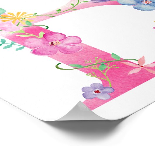 Aquarelle Florale B Poster (Coin)