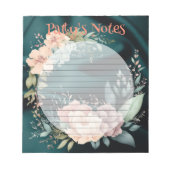 Aquarelle Florale Beige Bloc-notes personnalisé (Devant)