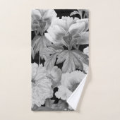 Aquarelle florale Black & White Peonies (Serviette à main)