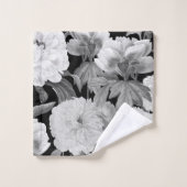 Aquarelle florale Black & White Peonies (Gant de toilette)