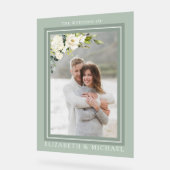 Aquarelle florale blanche gris vert Mariage photo (Angle)