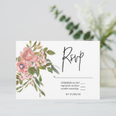 Aquarelle florale Blush et mariage Rose or RSVP (Debout devant)
