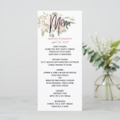 Aquarelle florale Blush et Rose Gold Mariage Menu (Debout devant)