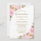 Aquarelle Florale Blush or Quinceanera Invitation (Devant)