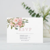 Aquarelle florale Blush rose Roses Mariage RSVP (Debout devant)