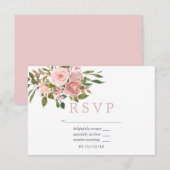 Aquarelle florale Blush rose Roses Mariage RSVP (Devant / Derrière)