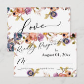 Aquarelle Florale Bohème Élégante Réponse Aimable (Devant / Derrière)