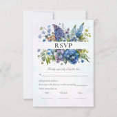 Aquarelle florale Bohémienne Bleu Violet RSVP (Devant)