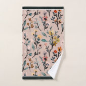 Aquarelle florale Boho Rose poussiéreux (Serviette à main)