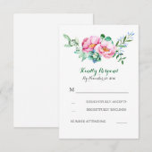 aquarelle florale bouquet mariage rsvp (Devant / Derrière)