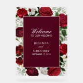 Aquarelle florale bourguignonne moderne Mariage él (Recto)