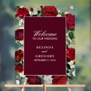 Aquarelle florale bourguignonne moderne Mariage él