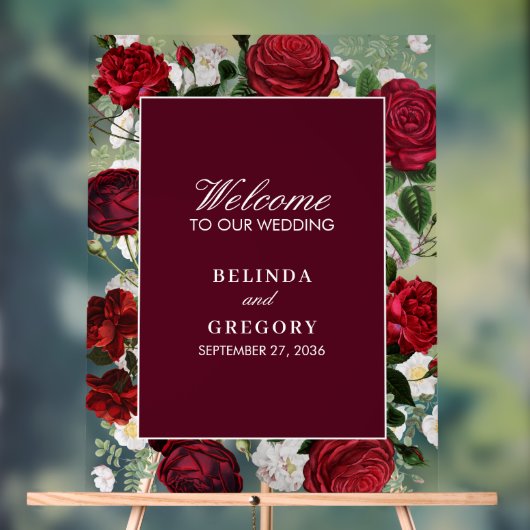 Aquarelle florale bourguignonne moderne Mariage él (Neutre)