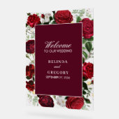 Aquarelle florale bourguignonne moderne Mariage él (Angle)