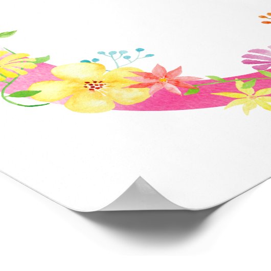 Aquarelle Florale C Poster (Coin)