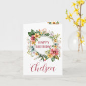 Aquarelle Florale Carte Anniversaire Pour Elle (Fleur jaune)