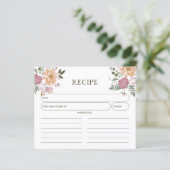 Aquarelle florale, Carte de recette de cuisine (Debout devant)