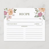Aquarelle florale, Carte de recette de cuisine (Devant)