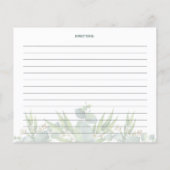 Aquarelle florale, Carte de recette de cuisine (Dos)