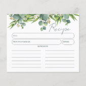 Aquarelle florale, Carte de recette de cuisine (Devant)