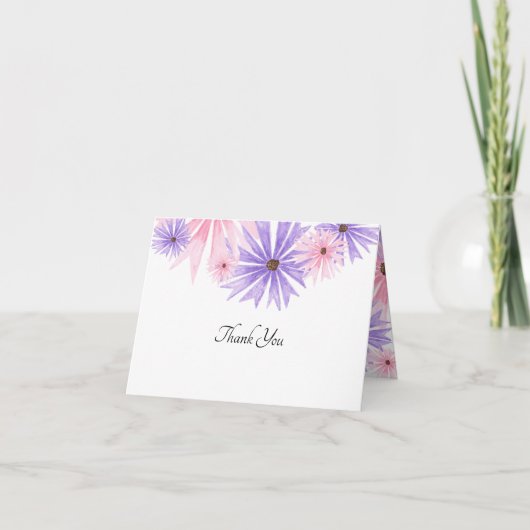 aquarelle florale Carte de remerciements pliée (Devant)