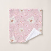 Aquarelle Florale Cerise Fleur Fleur Rose (Gant de toilette)