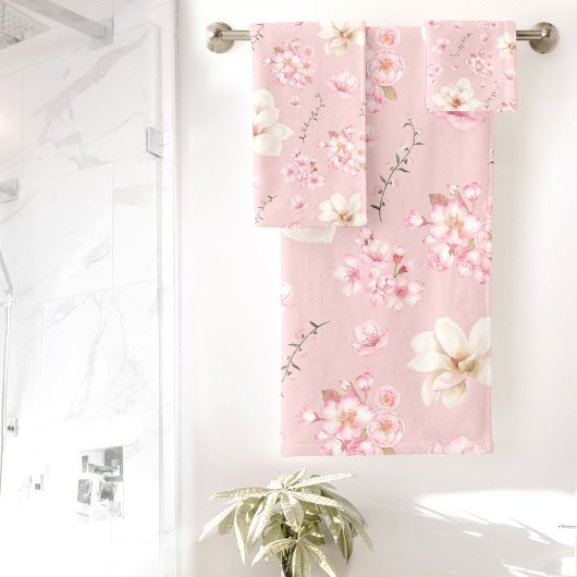 Aquarelle Florale Cerise Fleur Fleur Rose