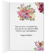 Aquarelle Florale Citrouille automne carte d'anniv (Intérieur (Droit))